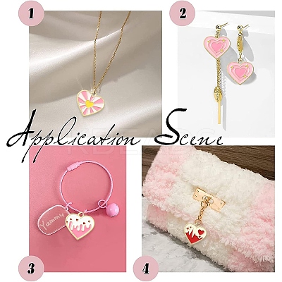 8Pcs 4 Colors Alloy Enamel Pendants ENAM-YW0004-31-1