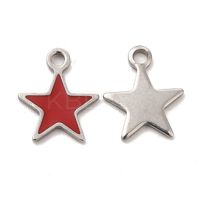 304 Stainless Steel Enamel Pendants STAS-M308-13P-01-1