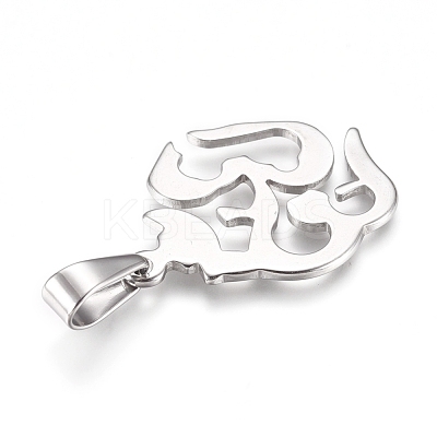 Tarnish Resistant Yoga 304 Stainless Steel Pendants STAS-I135-28P-1