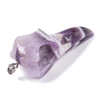 Natural Amethyst Big Pendants G-Q172-12B-1