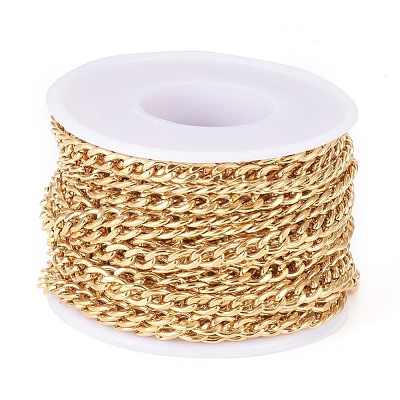 Ion Plating(IP) 304 Stainless Steel Cuban Link Chains CHS-G011-12G-1