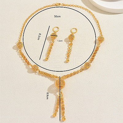 Vintage Alloy Hollow Round Tassel Earrings & Necklaces for Women KT6251-1