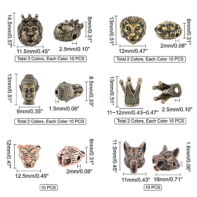 Tibetan Style Alloy Beads PALLOY-PH0013-72-RS-1