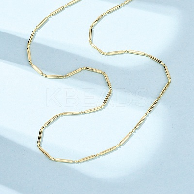 Brass Column Link Chain Necklaces NJEW-H086-04G-1