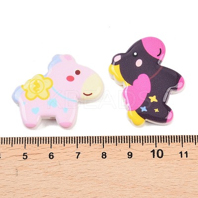 Opaque Printed Acrylic Beads OACR-A045-01-1
