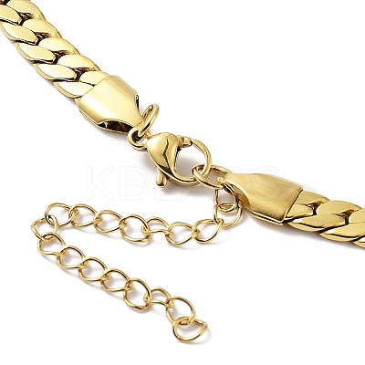 Ion Plating(IP) 304 Stainless Steel Cuban Link Chain Necklace NJEW-K249-01A-G-1