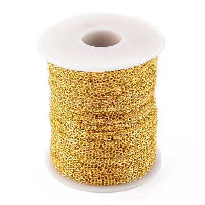 Brass Flat Oval Cable Chains CH030-G-1