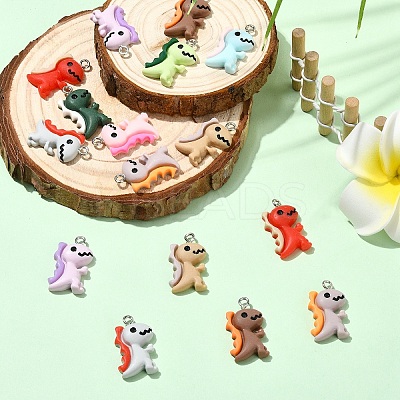 20Pcs 10 Colors Opaque Resin Pendants RESI-YW0004-42-1