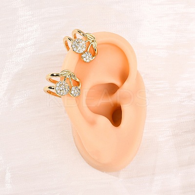 Brass Micro Pave Cubic Zirconia Cuff Earrings LS-EJEW-D328-06G-02-1