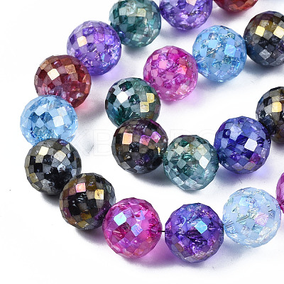 Electroplate Opaque Glass Beads Strands X-EGLA-S174-32-1