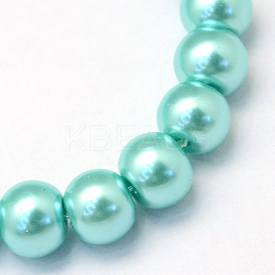 Baking Paint Pearlized Glass Pearl Round Bead Strands LS-HY-Q003-6mm-65-1