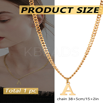 1Pc 304 Stainless Steel Letter Pendant Necklaces NJEW-LP0001-33A-G-1