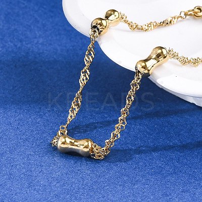 304 Stainless Steel Rope Chain Bracelets for Women BJEW-C094-05G-1
