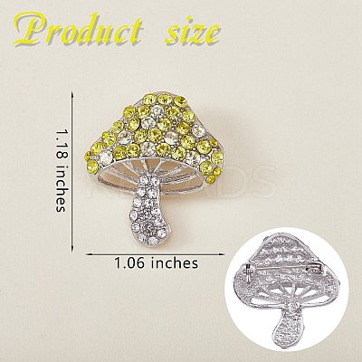 Cubic Zirconia Mushroom Brooch JBR102B-1