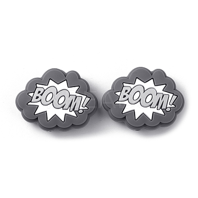 Cloud with Word Boom Food Grade Eco-Friendly Silicone Beads LS-SIL-WH0014-22D-1