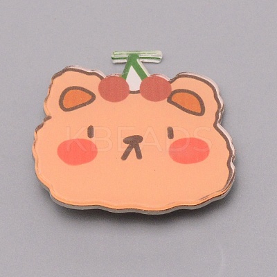 Bear with Cherry Brooch Pin JEWB-SZC0001-08-1