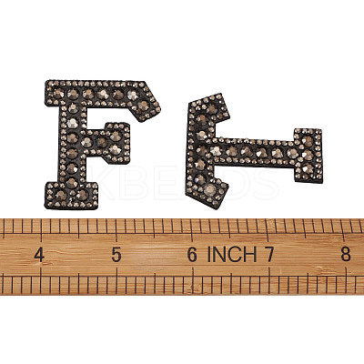 Alphabet Resin Rhinestone Patches DIY-TAC0005-45H-1