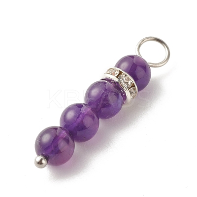 Gemstone Beaded Pendants PALLOY-JF01326-1