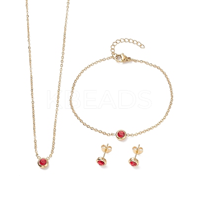 304 Stainless Steel Jewelry Sets SJEW-H144-24A-G-1