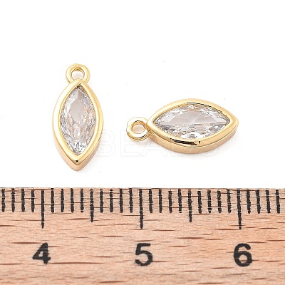Brass Micro Pave Clear Cubic Zirconia Charms LS-KK-G516-27G-1