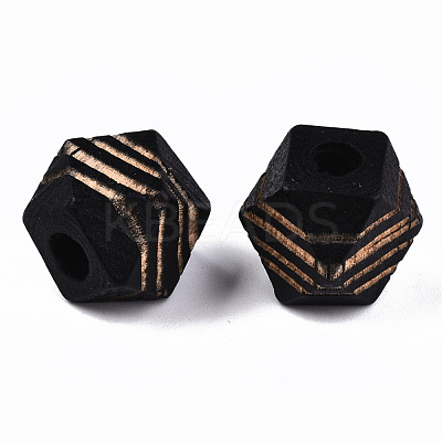 Painted Natural Wood Beads WOOD-T021-52B-01-1