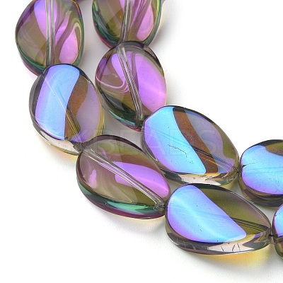 Transparent Electroplate Glass Beads Strands EGLA-C001-HR01-1