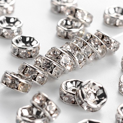 Brass Middle East Rhinestone Spacer Beads RSB036NF-01K-1