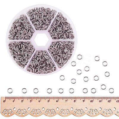 304 Stainless Steel Open Jump Rings STAS-PH0004-01-6mm-1
