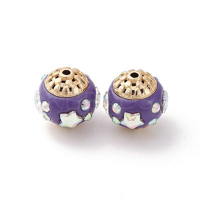 Handmade Resin Indonesia Round Beads IPDL-P005-22KCG-03-1