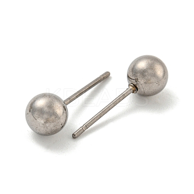 Tarnish Resistant 304 Stainless Steel with 201 Stainless Steel Smooth Round Ball Stud Earring Findings STAS-O004-08D-P-1