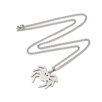201 Stainless Steel Pendant Necklaces for Women NJEW-U018-01P-07-1