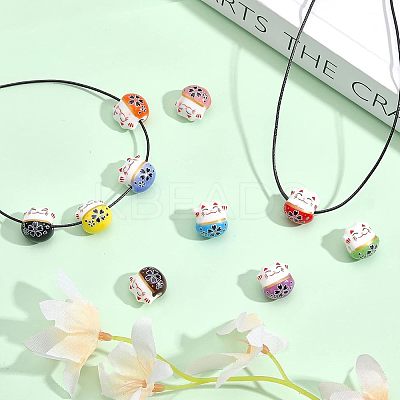 40Pcs 10 Colors Handmade Porcelain Beads PORC-CA0001-11-1