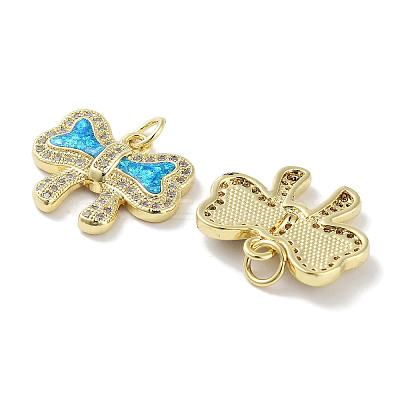 Brass Micro Pave Clear Cubic Zirconia Pendants KK-L213-009G-1