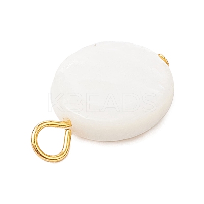 3Pcs 3 Styles Natural Freshwater Shell Flat Round Charms PALLOY-JF04018-02-1