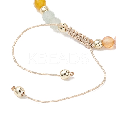 Natural Amazonite & Agate & Green Aventurine & Cultured Freshwater Pearl Beads Braided Bead Bracelets for Women BJEW-JB12666-01-1