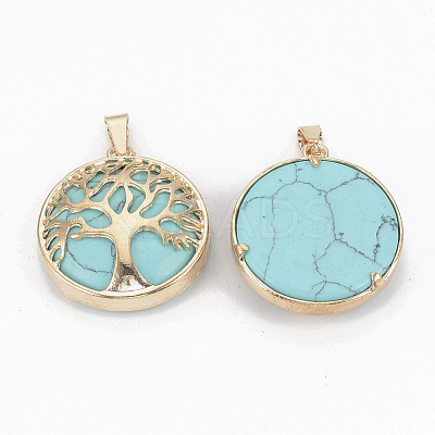 Synthetic Turquoise Pendants G-S292-10B-G-1