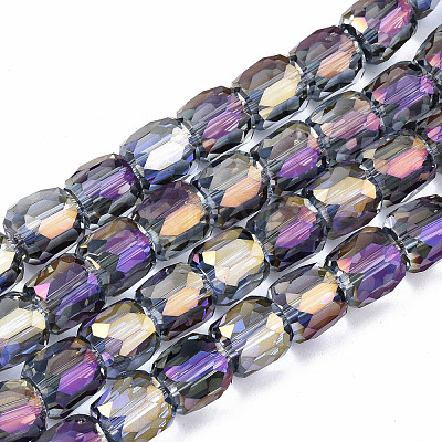 Transparent Electroplate Glass Beads Strands EGLA-T020-08-A-1