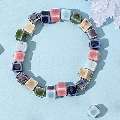84Pcs 6 Colors Handmade Porcelain Beads PORC-PA0001-06-1