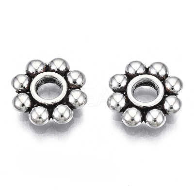 Tibetan Style Alloy Daisy Spacer Beads TIBEB-N005-077C-01-1