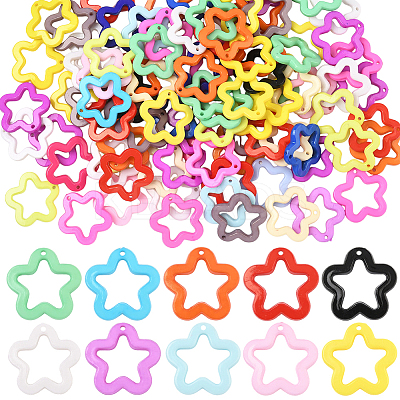 100Pcs Opaque Acrylic Pendants MACR-SP0001-92-1