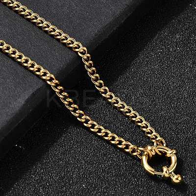 304 Stainless Steel Twisted Chain Necklaces with Spring Ring Clasps for Women NJEW-Z091-08G-1