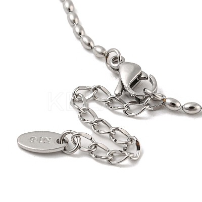 Non-Tarnish 201 Stainless Steel Rugby Beaded Chain Bracelets LS-BJEW-G696-01A-P-1