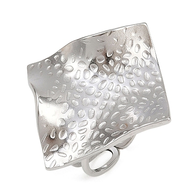 Adjustable 304 Stainless Steel Cuff Rings for Women RJEW-B135-06P-1