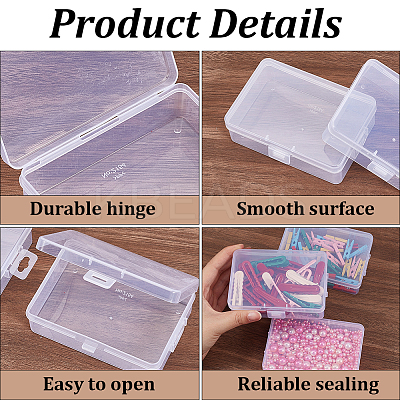 12Pcs Transparent Plastic Storage Boxes CON-CN0001-43-1