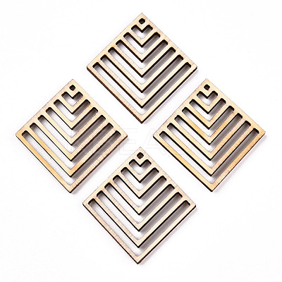 Undyed Natural Poplar Wood Pendants WOOD-TAC0002-39-1