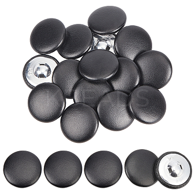 30Pcs Imitation Leather Snap Bottons BUTT-NB0001-90E-1
