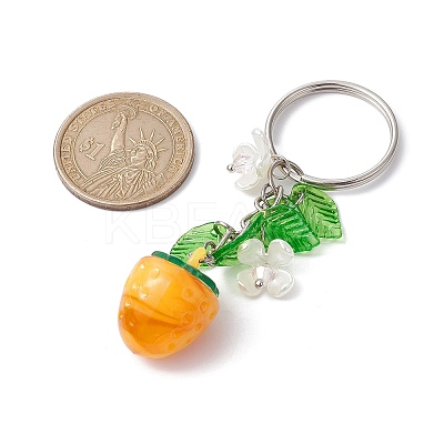 Fruits & Leaf Acrylic Pendant Keychain KEYC-JKC00680-1