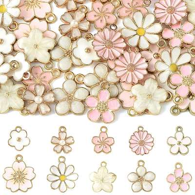 40Pcs 10 Styles Alloy Enamel Pendants ENAM-FS0004-04A-1