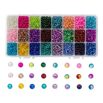Spray Painted Crackle Glass Beads CCG-JP0001-01A-1