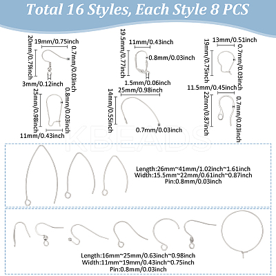 304 Stainless Steel & 316 Surgical Stainless Steel Earring Hooks & Earring Hooks & Jump Rings STAS-UN0002-89P-1